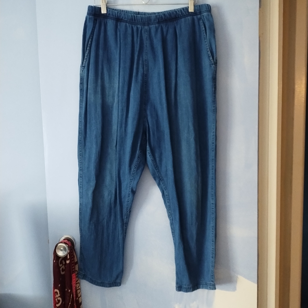 Universal Works Blue Denim Pull On Drop Crotch Pants 30 L